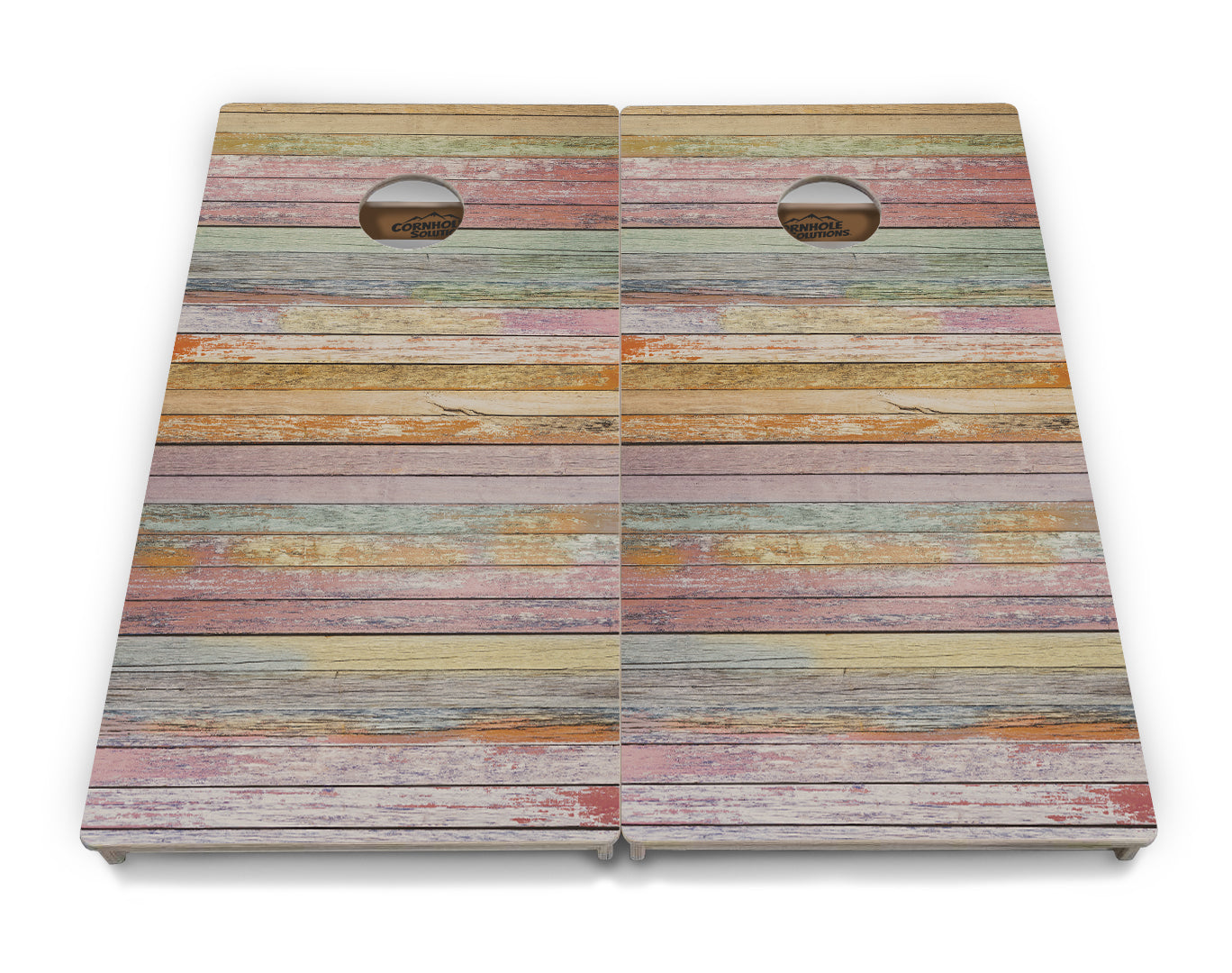 Pastel Color Planks Cornhole Boards - Professional Tournament Series