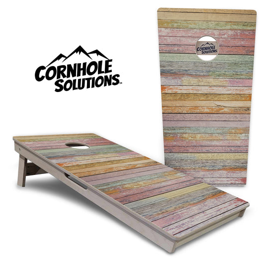 Pastel Color Planks Cornhole Boards - Professional Tournament Series