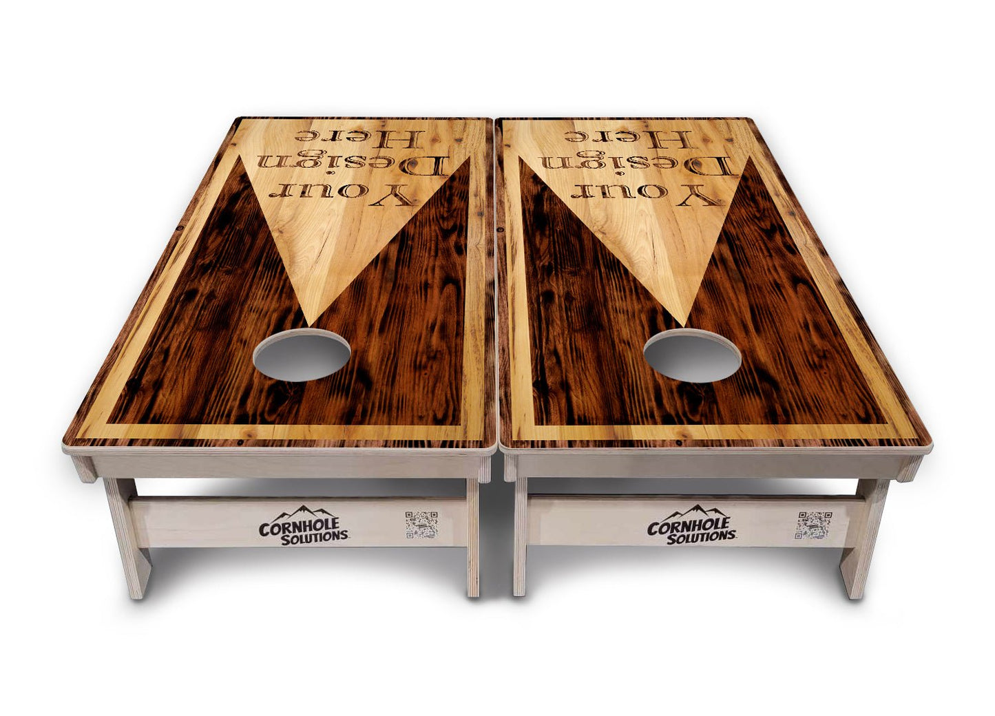 Custom Wooden Triangle Cornhole Boards - Tournament Series