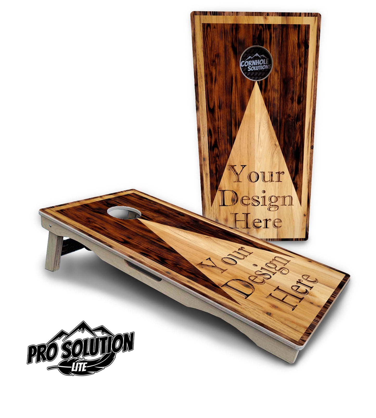 Custom Wooden Triangle Cornhole Boards - Pro Solution Lite Series - Free Shipping!