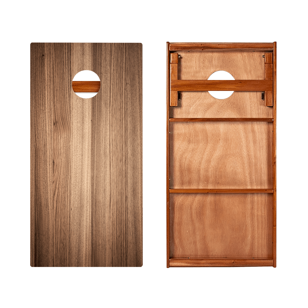 Dark Teak Silver Series Cornhole Boards
