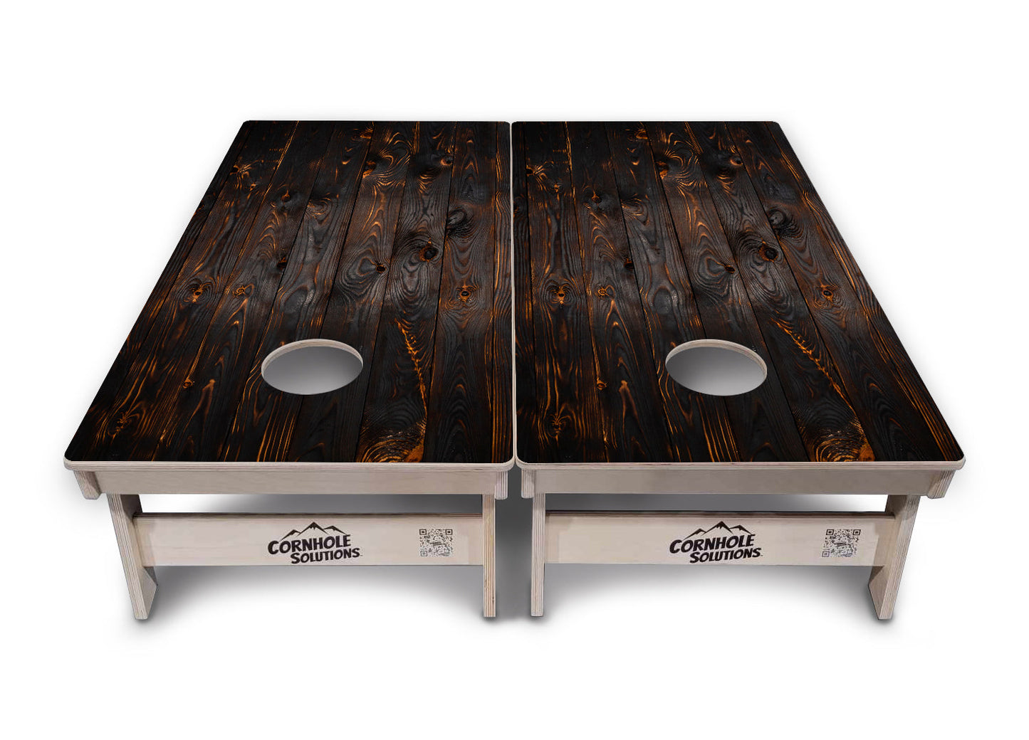 Dark Burnt Wood Cornhole Boards - Professional Tournament Series