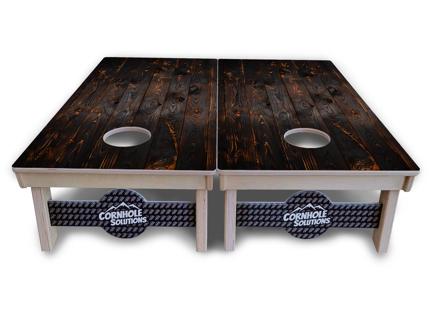 Dark Burnt Wood Cornhole Boards - Professional Tournament Series