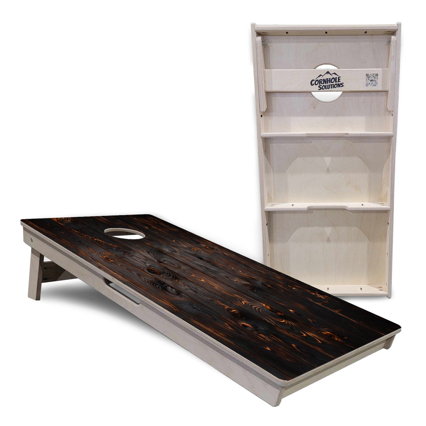 Dark Burnt Wood Cornhole Boards - Professional Tournament Series