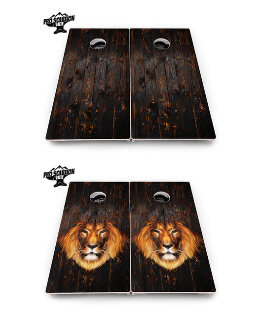 Dark Burnt Wood Cornhole Boards - Pro Solution Elite Series