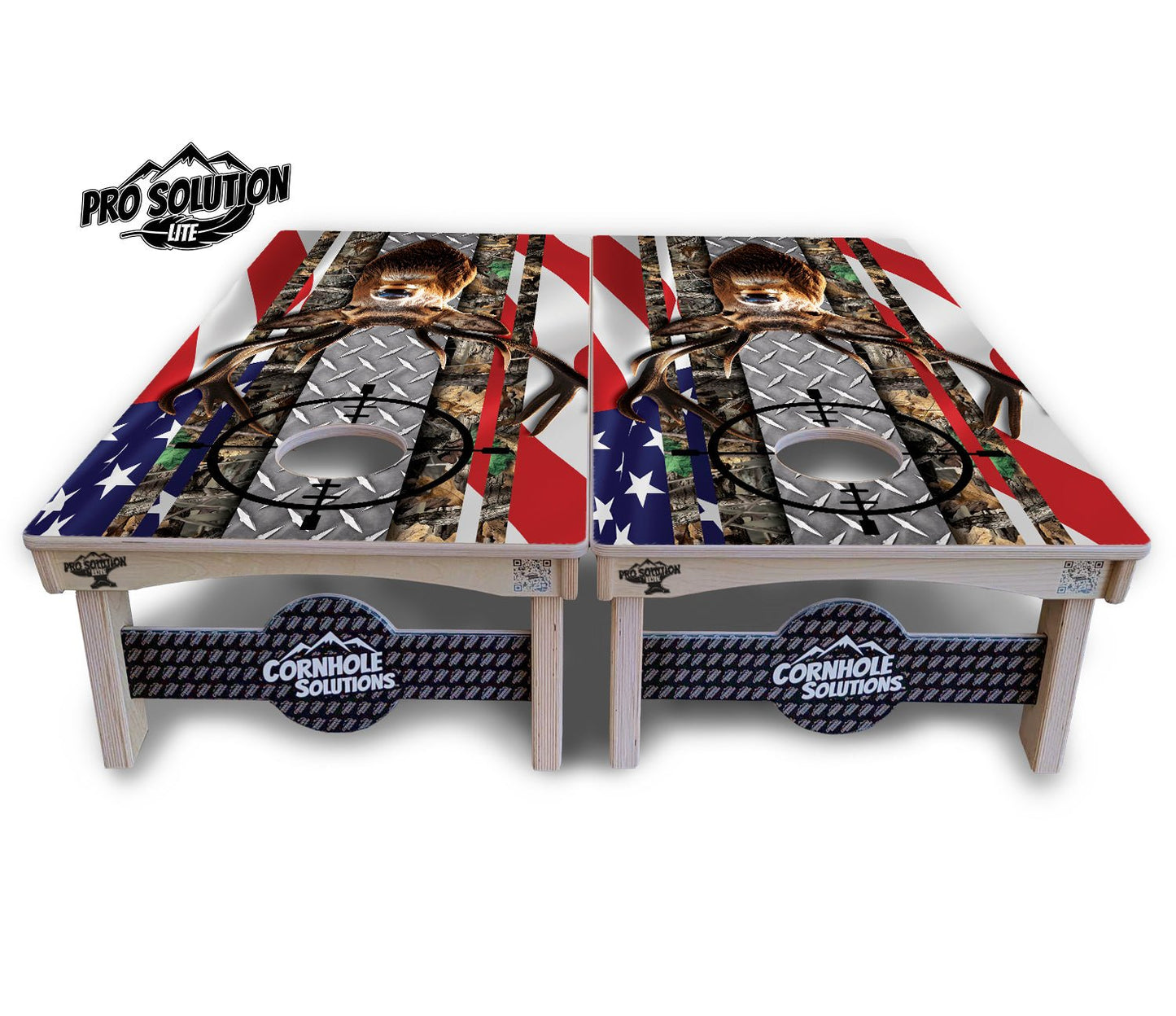 Scope Deer & Fish Flag Cornhole Boards – Pro Lite or Pro Elite
