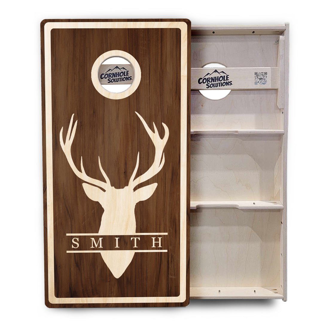 Deer Head Name Cornhole Boards - Tournament Series