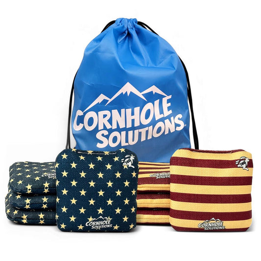 Distressed Flag Bags Rec Cornhole Bags – Set of 8 (Distressed Stars & Distressed Stripes)