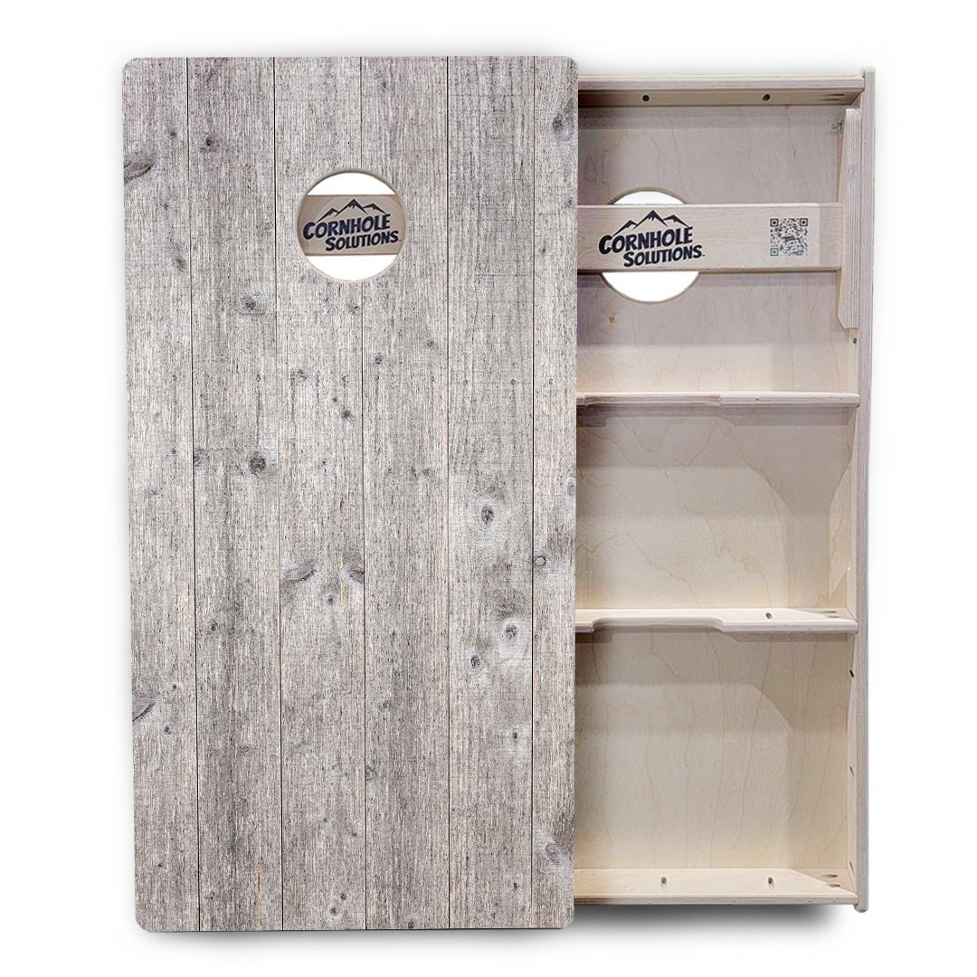 Driftwood Grey Cornhole Boards – Tournament Series