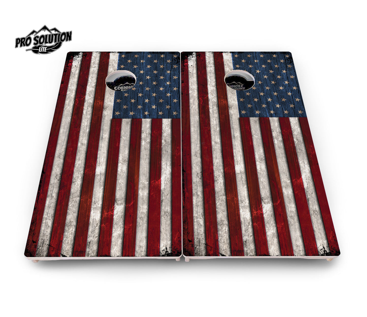 Rustic USA Flag Cornhole Boards - Pro Solution Elite Series