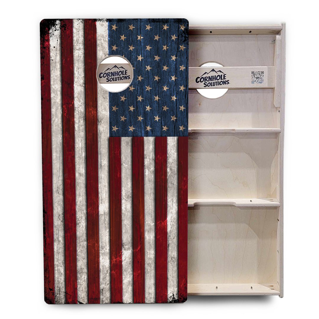 Rustic USA Flag Cornhole Boards – Tournament Series