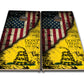 Quick Ship Cornhole Boards - Don't Tread On Me Design