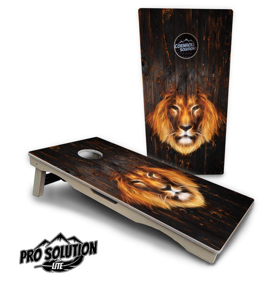 Dark Burnt Wood Cornhole Boards - Pro Solution Lite Series