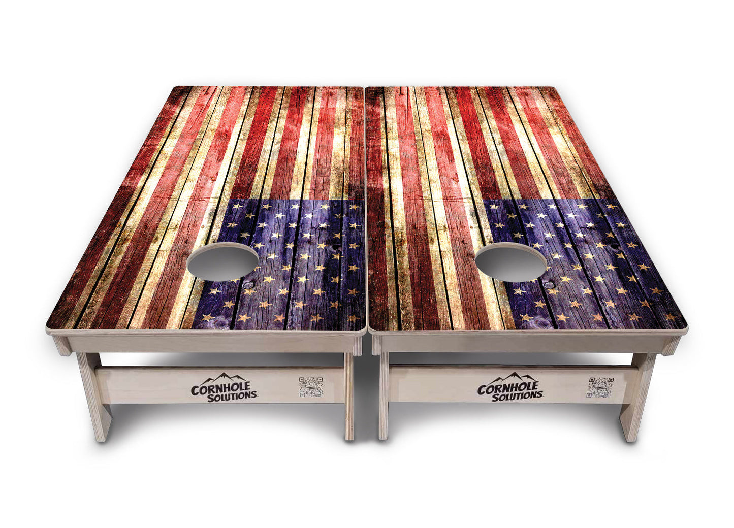 Rustic Wood Flag Cornhole Boards - Professional Tournament Series