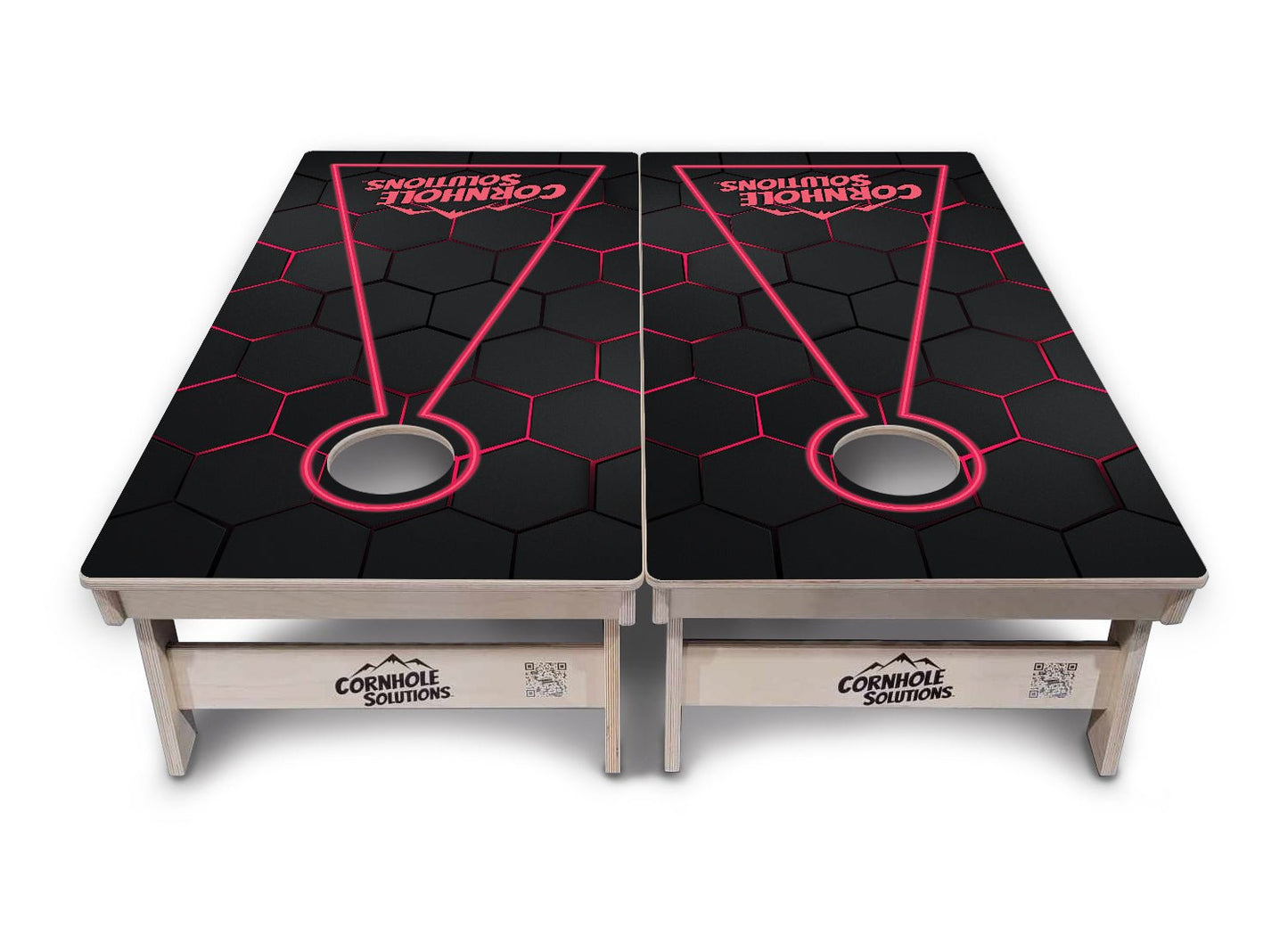 Glow Hole Black Backgound Cornhole Boards - Professional Tournament Series