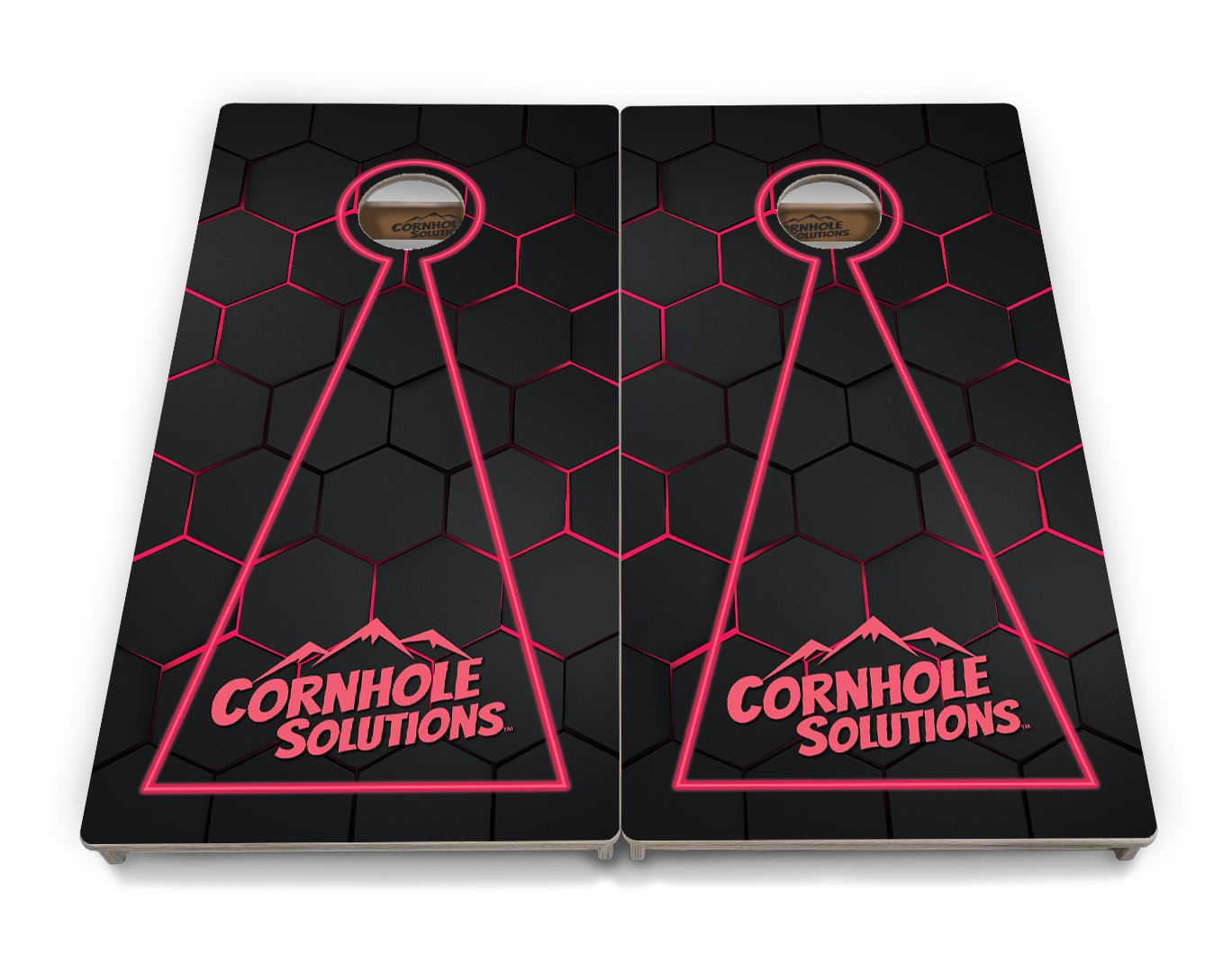Glow Hole Black Backgound Cornhole Boards - Professional Tournament Series