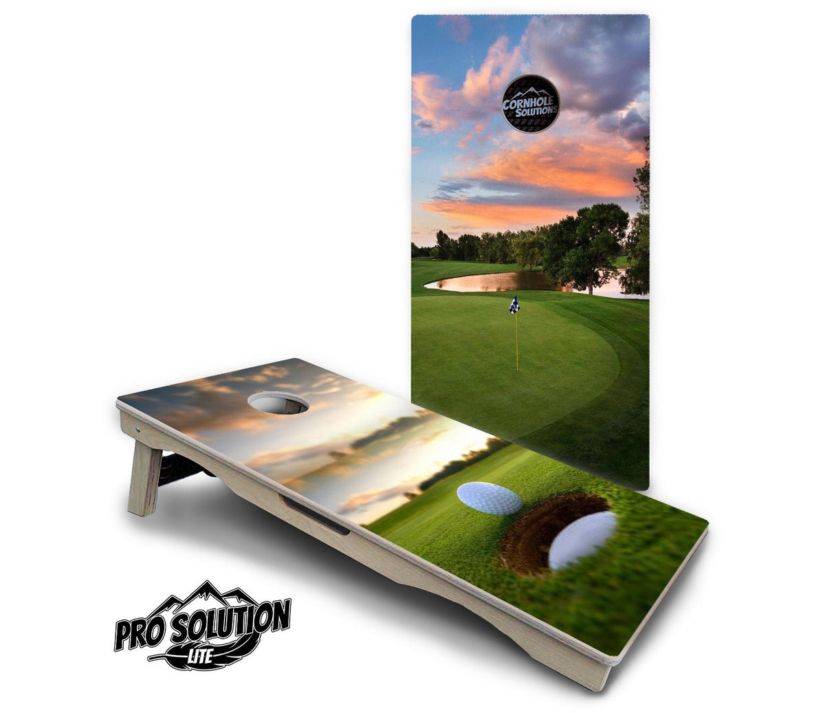 Golf Sunset Cornhole Boards – Pro Lite or Pro Elite
