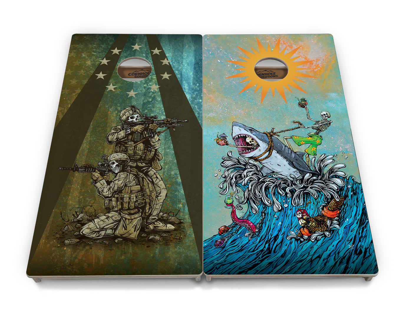 Artist Series Cornhole Boards - Professional Tournament Series - Split Design