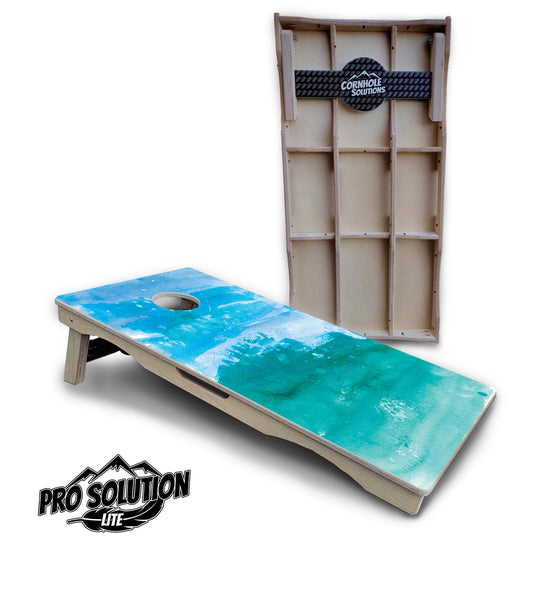 Blue Green Paint Cornhole Boards - Pro Solution Lite Series