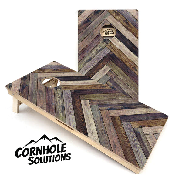 Quick Ship Cornhole Boards - Herringbone Design
