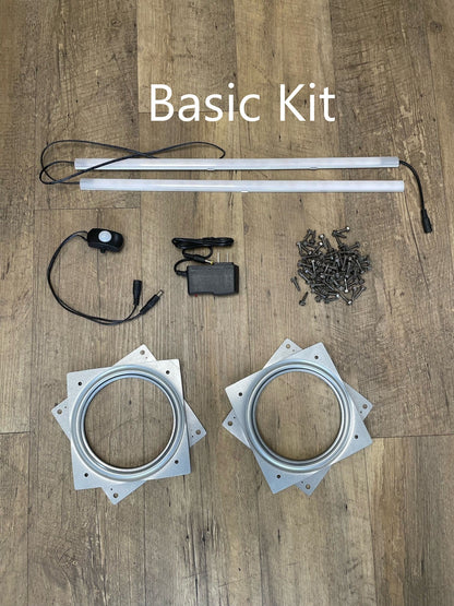 Build your own whiskey barrel cabinet kit. Includes all specialty hardware, lights, and electronics