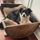 Whiskey Barrel Dog Bed- Josie approved!