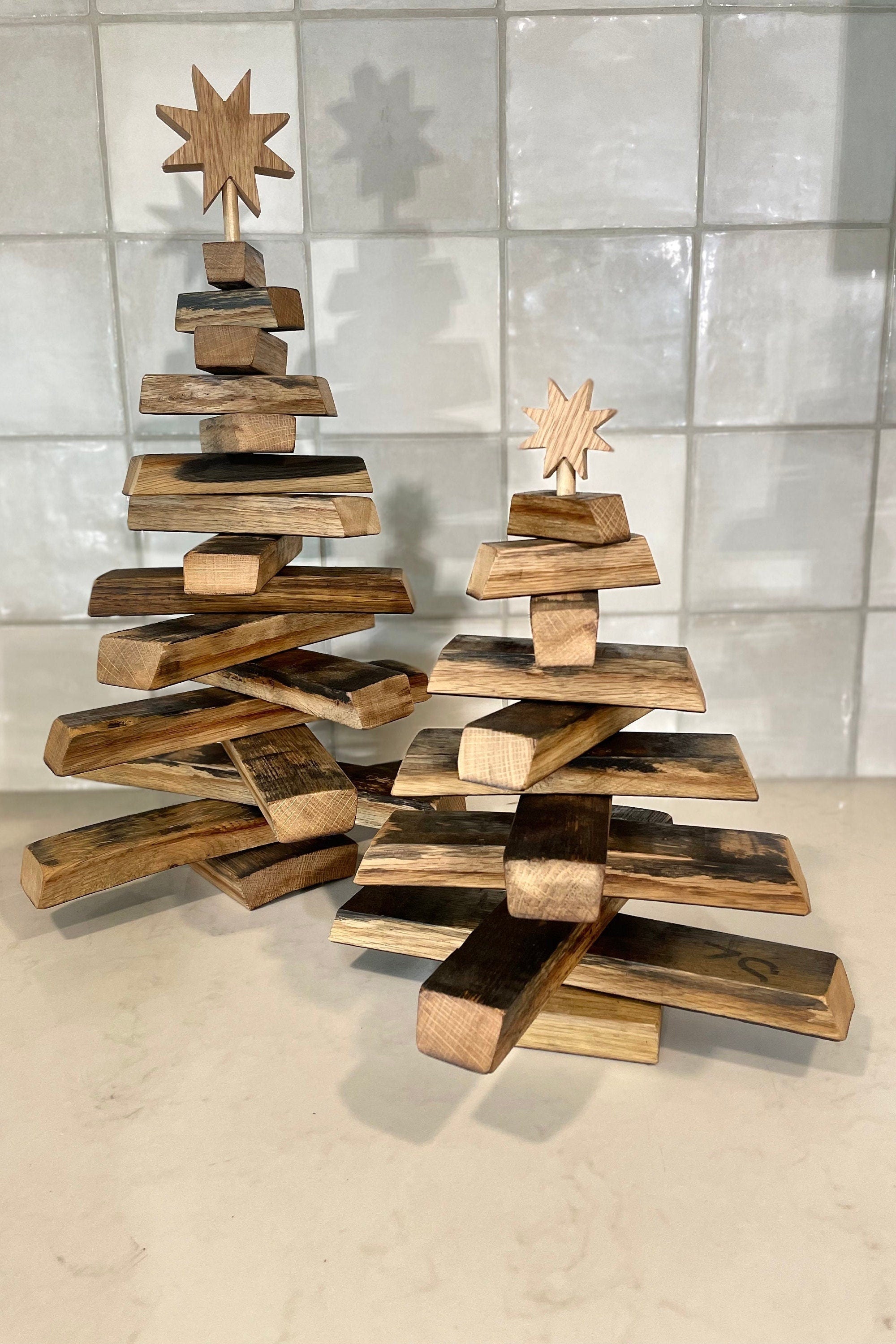 Bourbon Barrel Christmas Trees- Two sizes available – Dirty Bags Cornhole