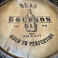 Custom made Bourbon Barrel Bistro/Pub Table Table with glass insert- Custom designed laser engraving available