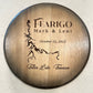 Custom made Bourbon Barrel Bistro/Pub Table Table with glass insert- Custom designed laser engraving available