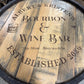 Custom made Bourbon Barrel Bistro/Pub Table Table with glass insert- Custom designed laser engraving available
