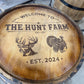 Custom made Bourbon Barrel Bistro/Pub Table Table with glass insert- Custom designed laser engraving available
