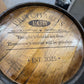 Custom made Bourbon Barrel Bistro/Pub Table Table with glass insert- Custom designed laser engraving available