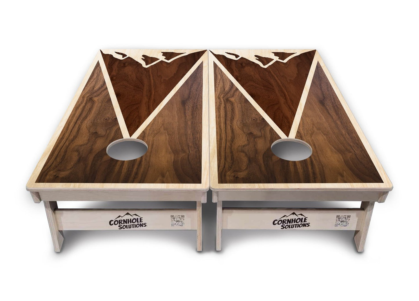 Stained Mountain Scene Cornhole Boards - Professional Tournament Series