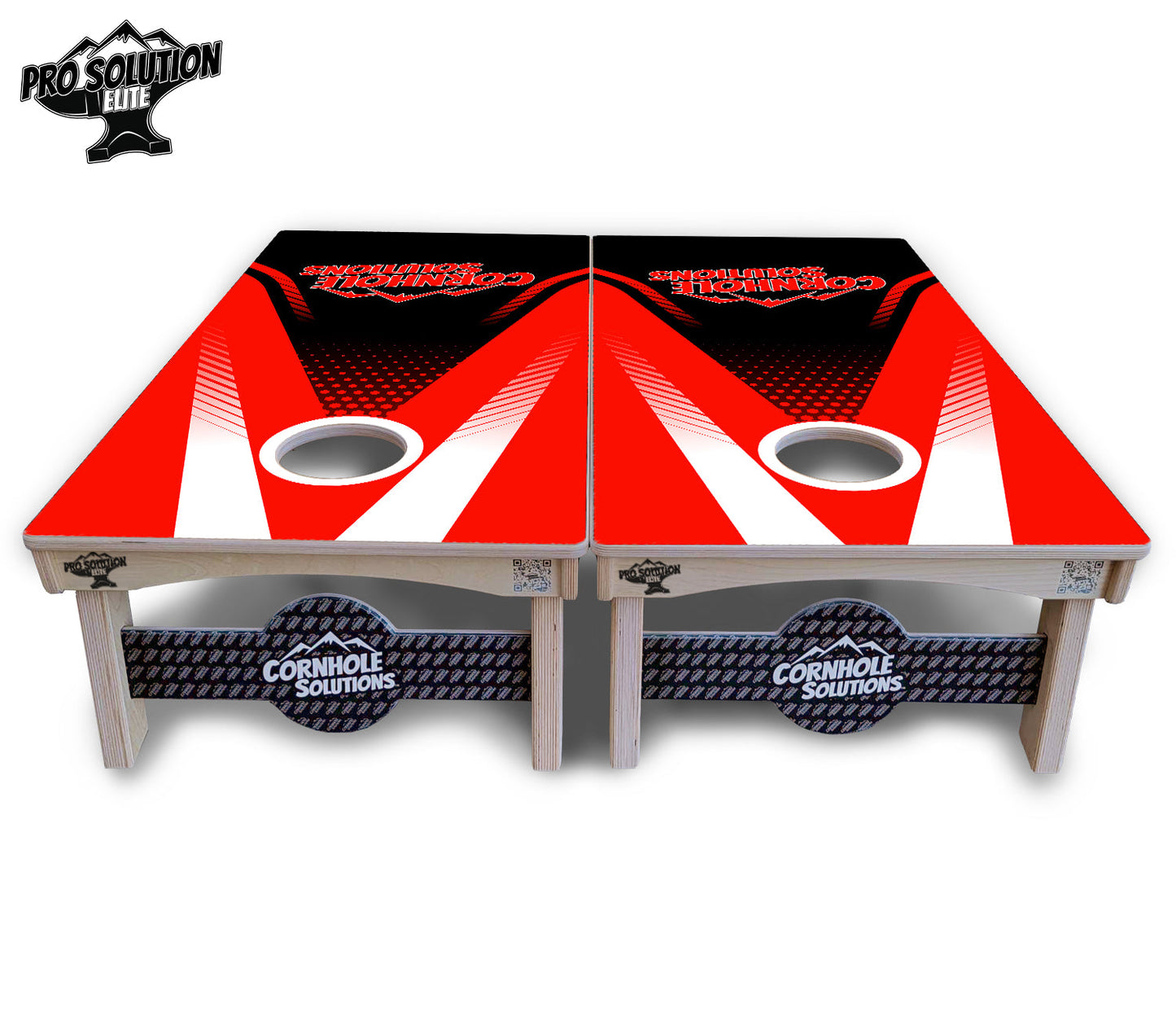 Red & Black CS Logo Cornhole Boards - Pro Solution Elite Series