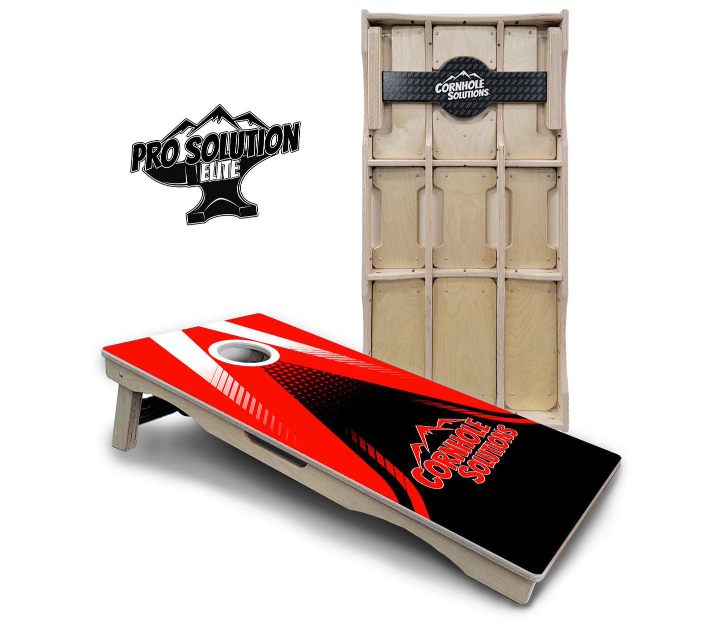 Red & Black CS Logo Cornhole Boards - Pro Solution Elite Series