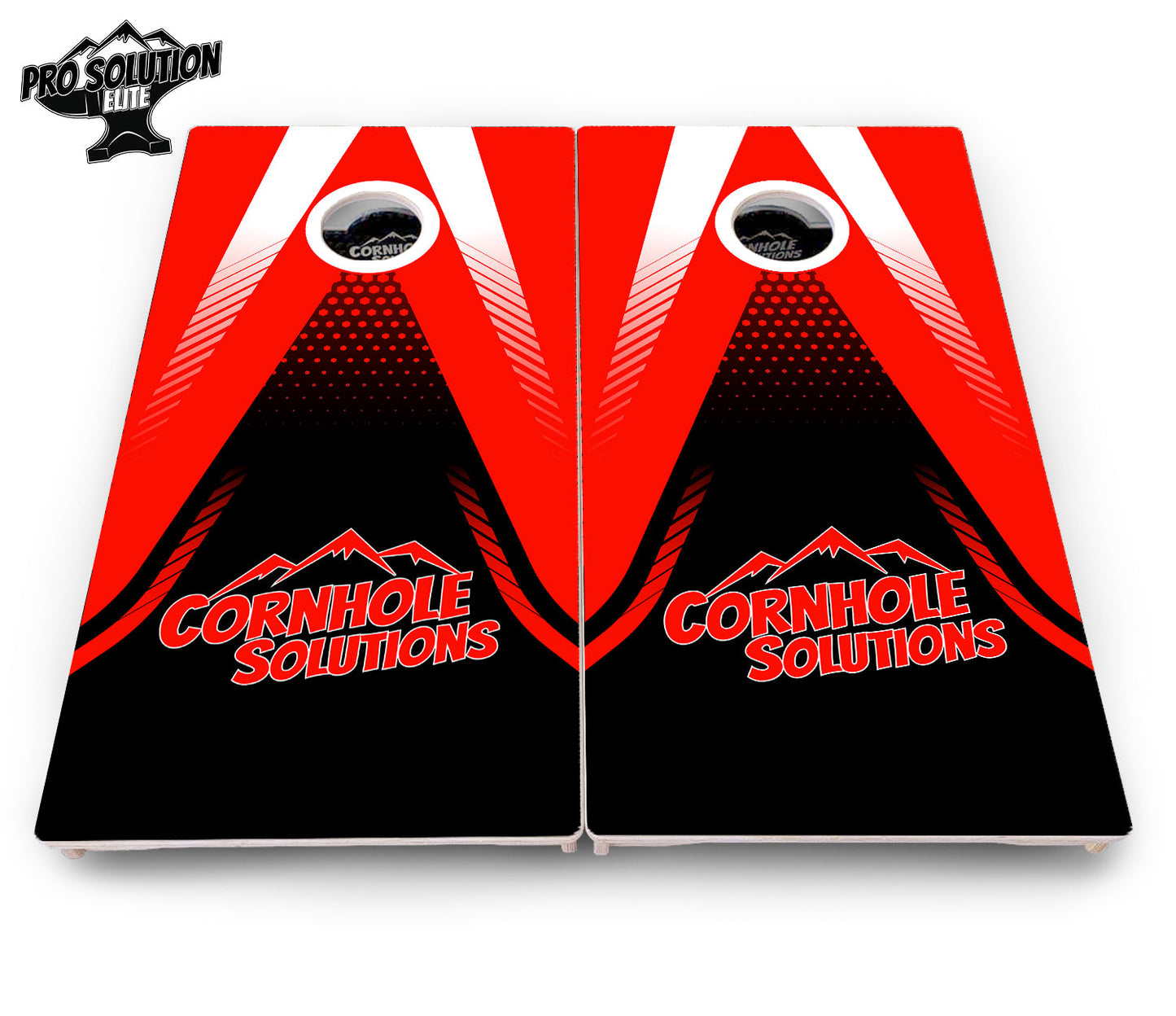 Red & Black CS Logo Cornhole Boards - Pro Solution Elite Series