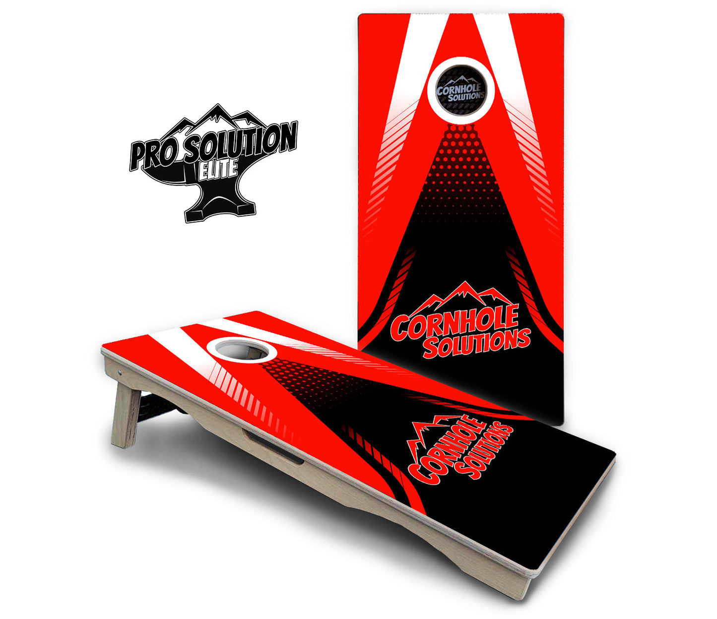 Red & Black CS Logo Cornhole Boards - Pro Solution Elite Series