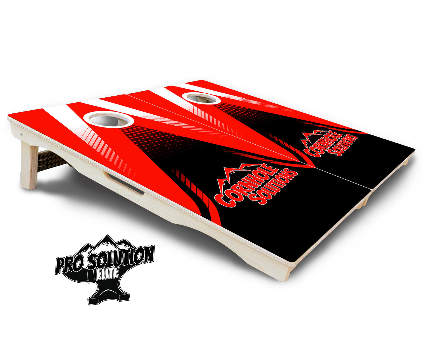 Red & Black CS Logo Cornhole Boards - Pro Solution Elite Series