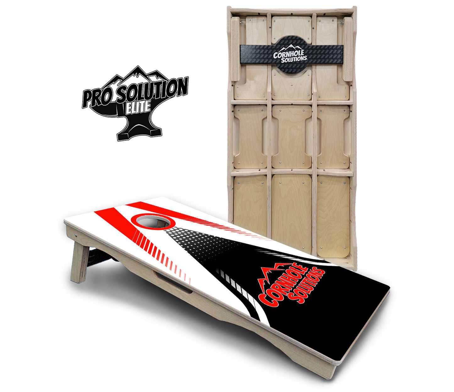 Red & Black CS Logo Cornhole Boards - Pro Solution Elite Series