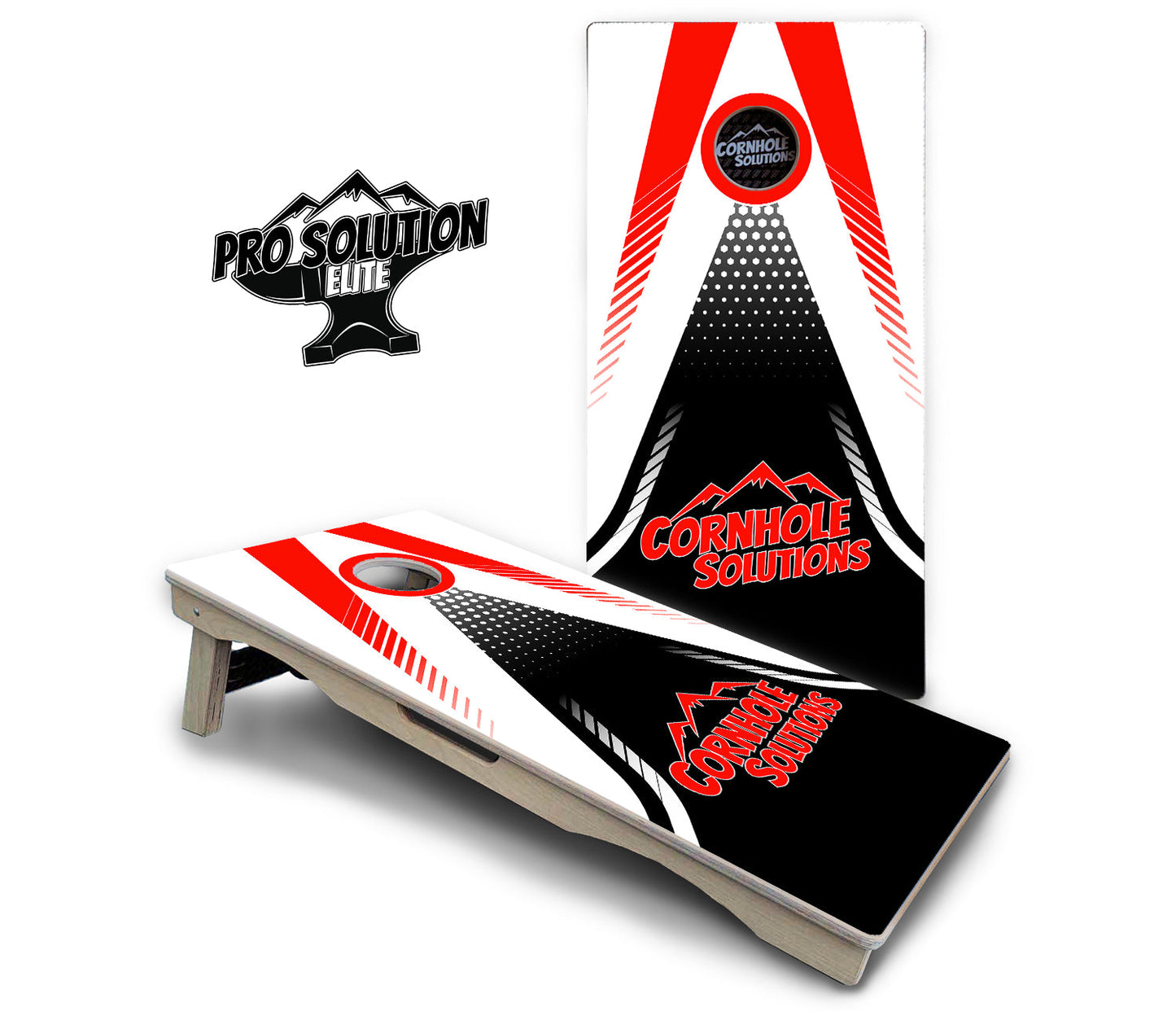 Red & Black CS Logo Cornhole Boards - Pro Solution Elite Series