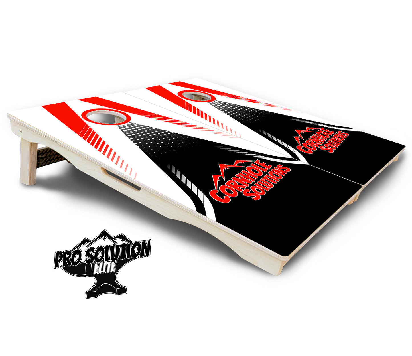 Red & Black CS Logo Cornhole Boards - Pro Solution Elite Series