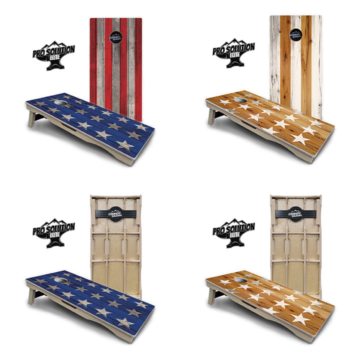 Large Stars & Stripes Cornhole Boards - Pro Solution Elite Series