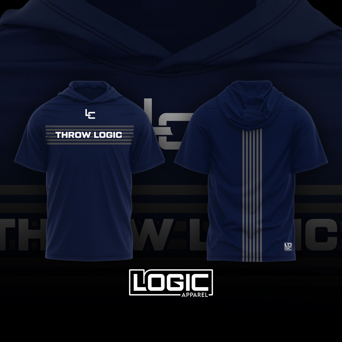 Throw Logic Stripped Short Sleeve Hoodie - Full Sublimation