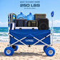 Electric Beach Wagon 500W – Motorized Folding Cart with Balloon Wheels Blue