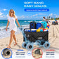 Electric Beach Wagon 500W – Motorized Folding Cart with Balloon Wheels Black