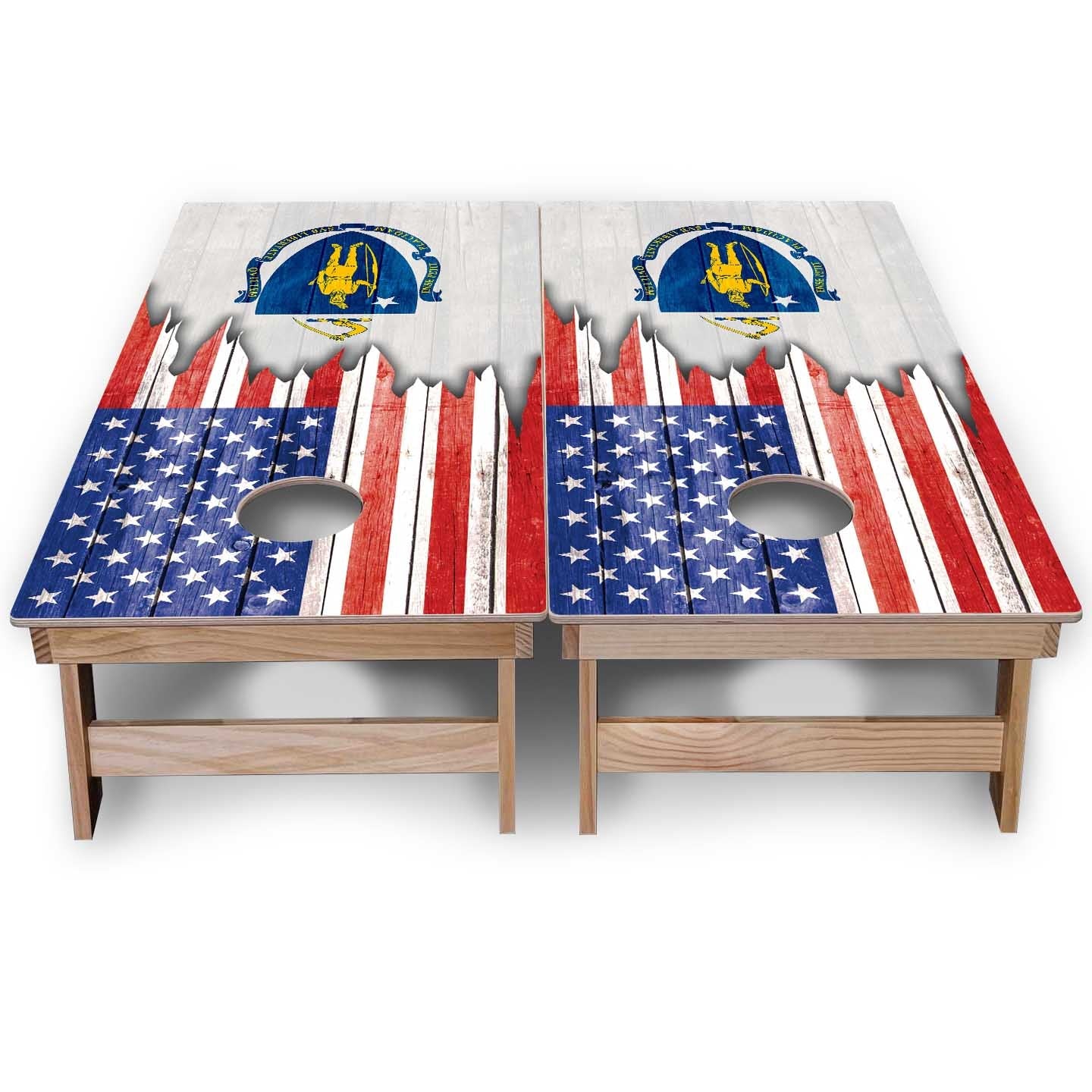 State Flags Massachusetts to New Jersey Cornhole Boards - Backyard Series