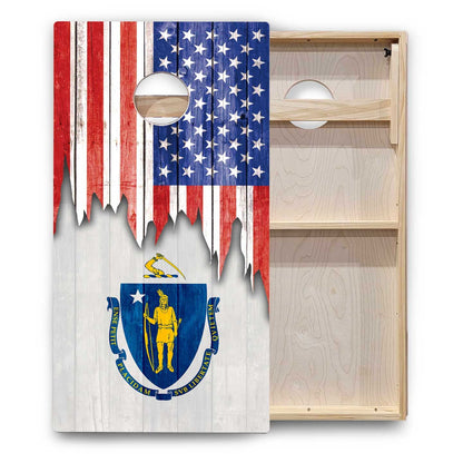 State Flags Massachusetts to New Jersey Cornhole Boards - Backyard Series
