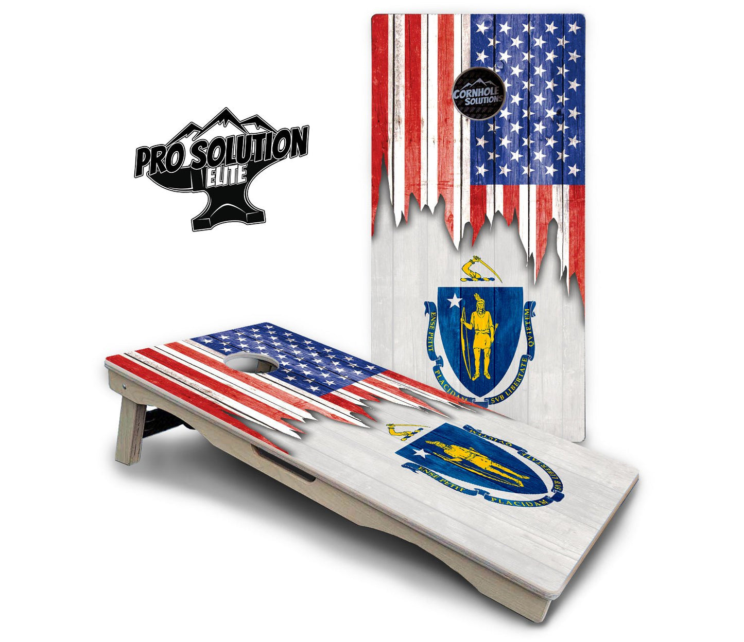 State Flag Designs Massachusetts to New Jersey Cornhole Boards - Pro Solution Elite Series
