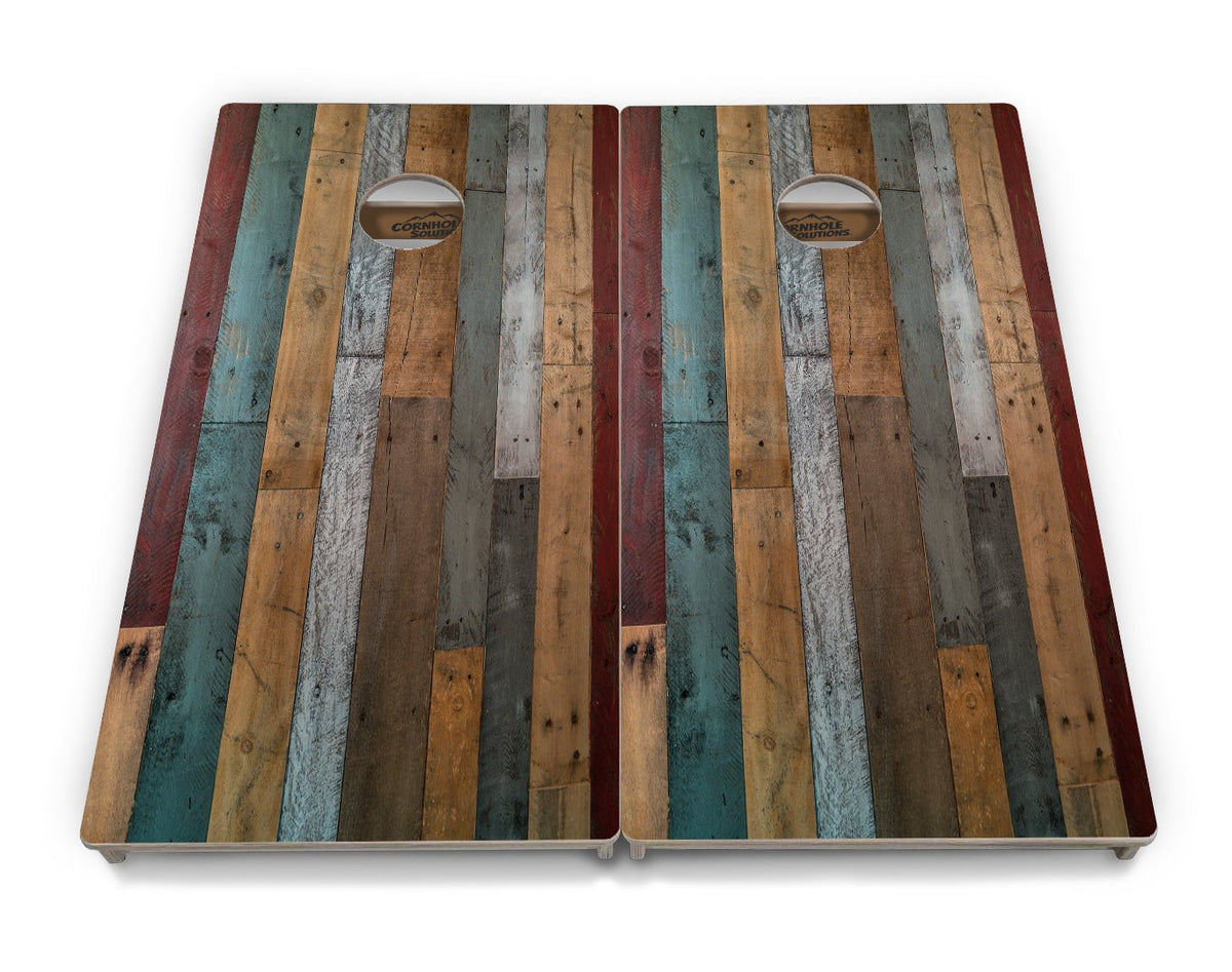 Metallic Wood Planks Cornhole Boards – Tournament Series