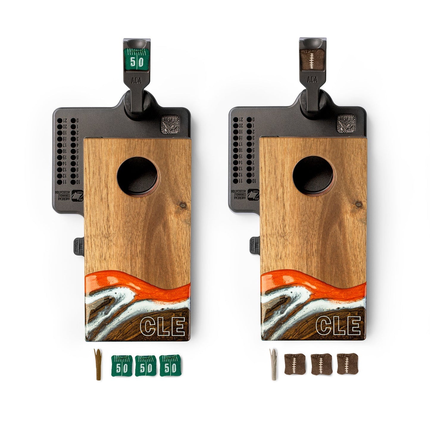 Mini Tabletop Resin & Wood Cornhole Set | Gameday Collection